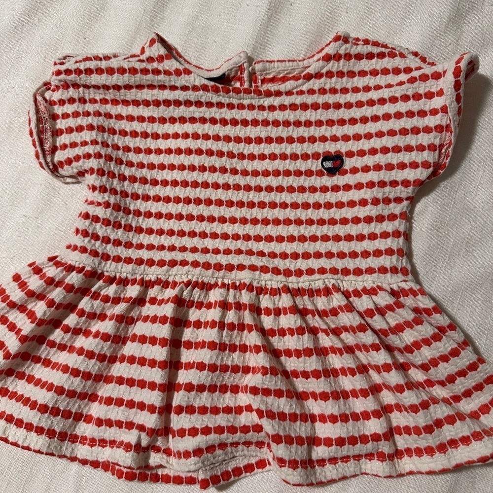 Tommy Hilfiger Red and White Baby Dress Sz 24M Memorial Fourth of July